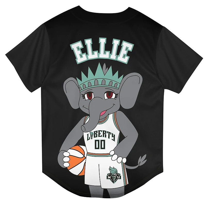 Maillot de mode en maille noir Outerstuff pour enfants d'âge préscolaire, mascotte New York Liberty.