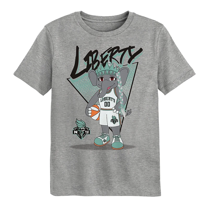 T-shirt gris chiné de la mascotte l'équipe New York Liberty pour enfants d'âge préscolaire Outerstuff