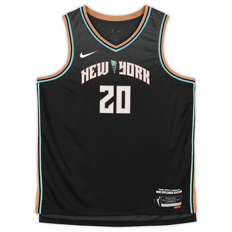 Maillot de joueur authentique dédicacé Nike 2021 Explorer Edition Victory par Sabrina Ionescu des New York Liberty Fanatics