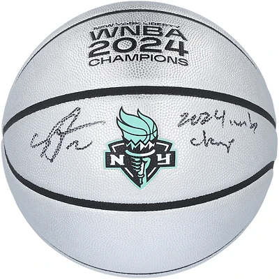 Sabrina Ionescu New York Liberty 2024 WNBA Finals Champions Autographed Wilson Champions Logo Basketball with "2024 WNBA Champ" Inscription