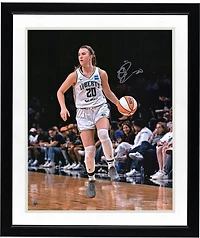 Sabrina Ionescu New York Liberty Autographed 16" x 20" Dribbling in White Jersey Photograph