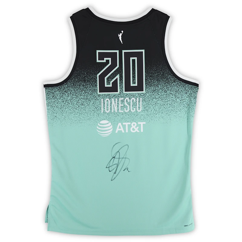 Maillot Swingman Nike Rebel Edition vert menthe dédicacé par Sabrina Ionescu des New York Liberty