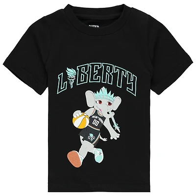T-shirt noir New York Liberty Ellie Dribble pour tout-petit