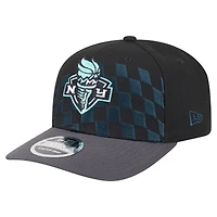 Casquette ajustable unisexe New Era noire New York Liberty 9SEVENTY à imprimé damier
