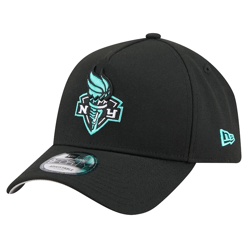 Unisex New Era  Black New York Liberty Core Logo A-Frame 9FORTY Adjustable Hat
