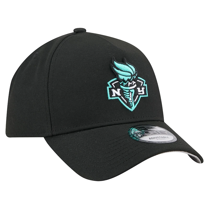 Casquette ajustable unisexe New Era noire New York Liberty Core Logo A-Frame 9FORTY