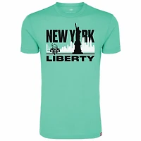 T-shirt unisexe Sportiqe Mint New York Liberty Skyline confortable en mélange de trois