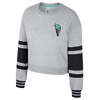 Sweat-shirt court unisexe Stadium Essentials gris chiné New York Liberty