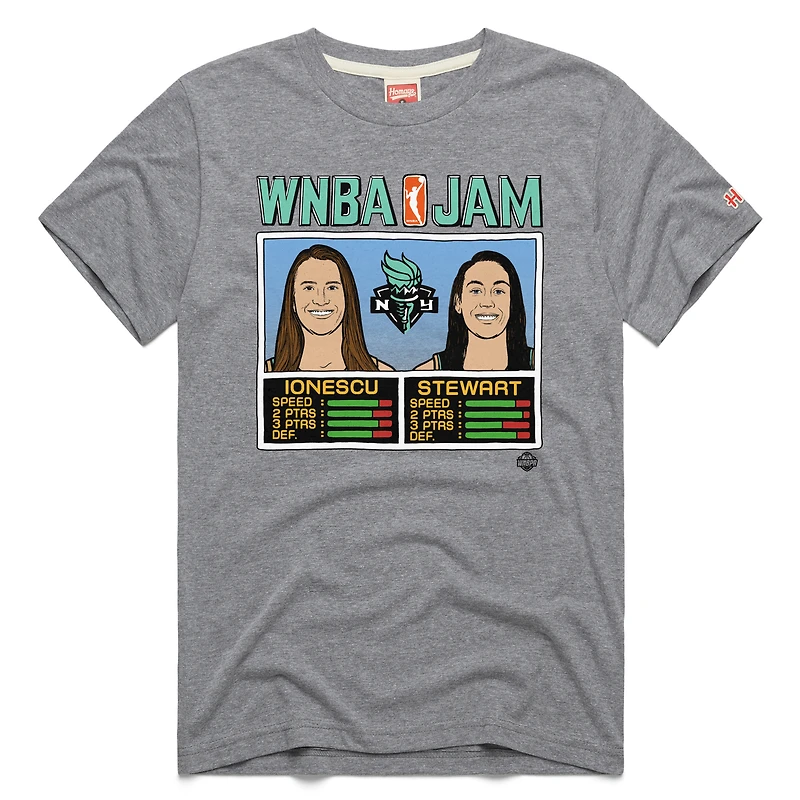 Unisex Homage Sabrina Ionescu & Breanna Stewart Gray New York Liberty WNBA Jam Tri-Blend T-Shirt