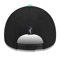Unisex New Era Black/Mint New York Liberty WNBA Tip-Off 2026 Metal Badge A-Frame 9FORTY Adjustable Hat