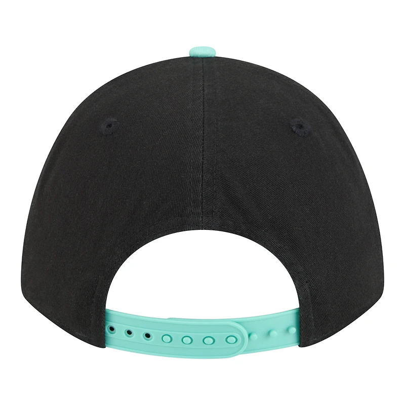Unisex New Era  Black/Teal New York Liberty Team Loyal Script Two-Tone M-Crown 9FORTY Adjustable Hat