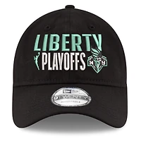 Casquette ajustable unisexe New Era noire New York Liberty 2025 WNBA Playoffs 9TWENTY