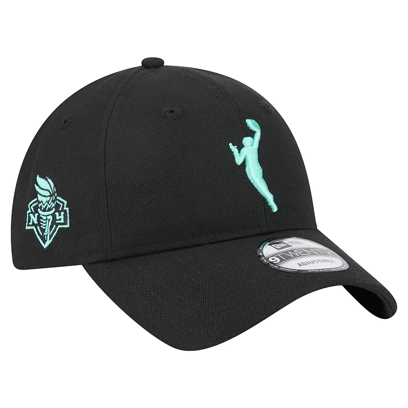 Casquette ajustable unisexe New Era noire New York Liberty 9TWENTY