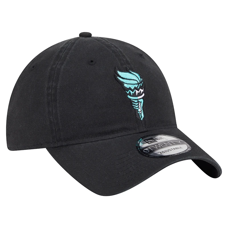 Casquette ajustable unisexe New Era noire New York Liberty Core Alt Logo 9TWENTY