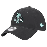 Casquette ajustable unisexe New Era noire avec logo New York Liberty Core 9TWENTY