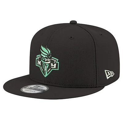 Casquette unisexe New Era noire avec logo Liberty New York 9FIFTY à pression