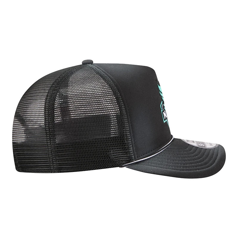 Unisex New Era Black New York Liberty Worn Foam Front 9FIFTY A-Frame Trucker Rope Snapback Hat