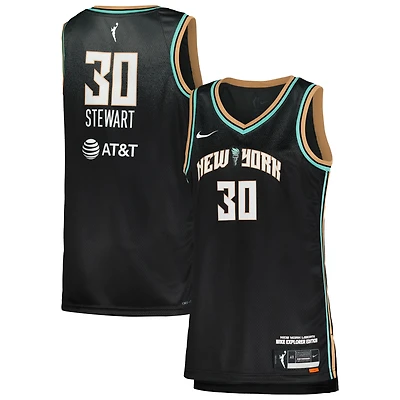 Maillot de victoire unisexe Nike Breanna Stewart noir New York Liberty Explorer Edition