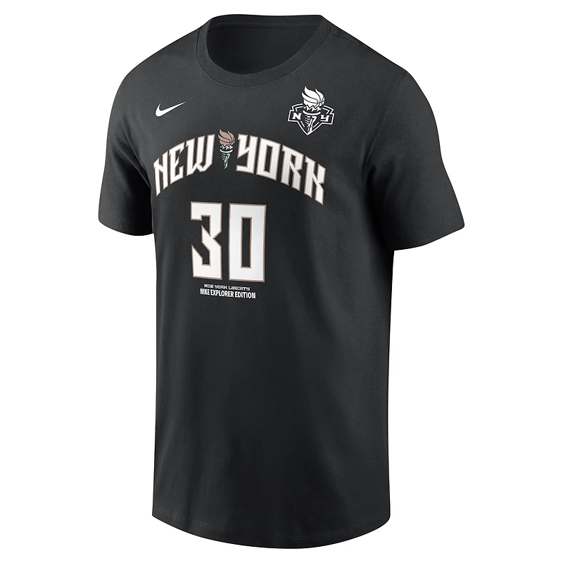 T-shirt unisexe avec nom et numéro Nike Breanna Stewart noir New York Liberty Explorer Edition