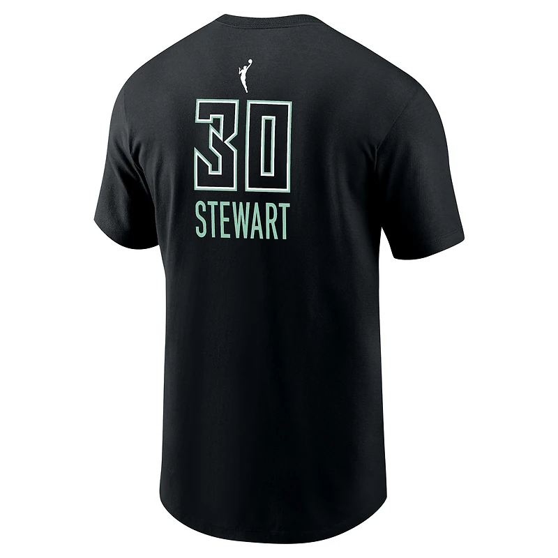 T-shirt unisexe avec nom et numéro Nike Breanna Stewart, édition New York Liberty Rebel, noir