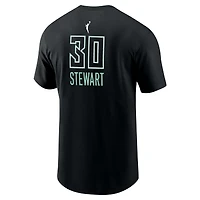 T-shirt unisexe avec nom et numéro Nike Breanna Stewart, édition New York Liberty Rebel, noir