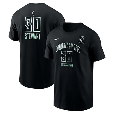 T-shirt unisexe avec nom et numéro Nike Breanna Stewart, édition New York Liberty Rebel, noir