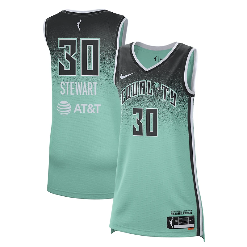 Maillot de joueur unisexe Nike Breanna Stewart Mint New York Liberty Rebel Edition