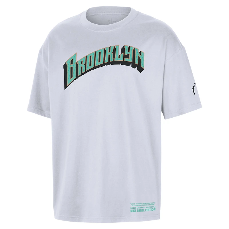 T-shirt unisexe Nike blanc New York Liberty Standard Issue Rebel Edition