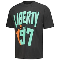 T-shirt unisexe noir de qualité supérieure Playa Society, New York Liberty, établi en 1997