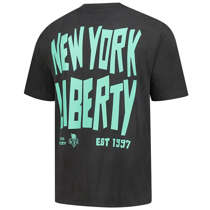 T-shirt unisexe noir de qualité supérieure Playa Society, New York Liberty, établi en 1997
