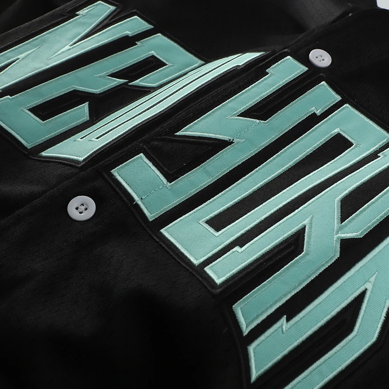 Unisex Playa Society  Black New York Liberty Full-Button Baseball Jersey
