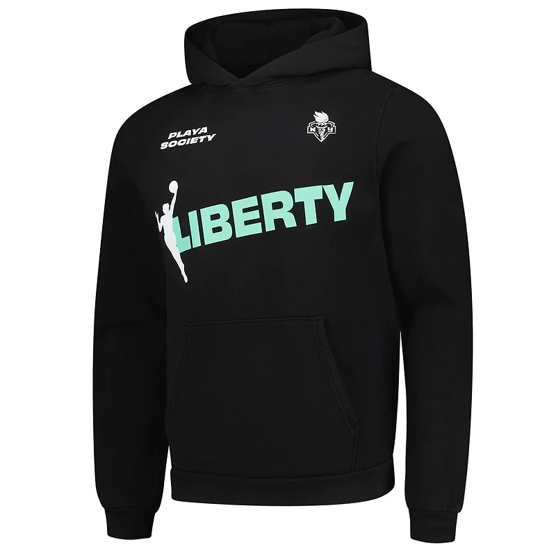 Sweat à capuche unisexe noir de l'équipe New York Liberty Playa Society