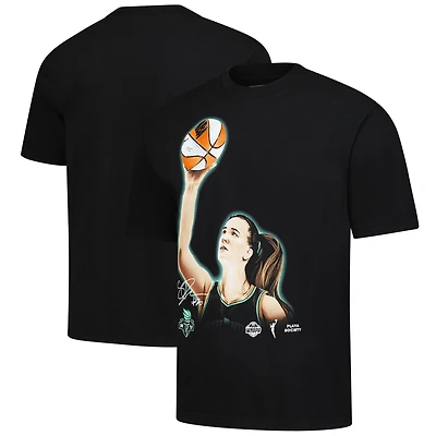 T-shirt unisexe noir Sabrina Ionescu, motif Liberty de New York, Playa Society