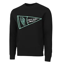Sweat-shirt ras du cou unisexe noir à motif Liberty Pennant de New York round21
