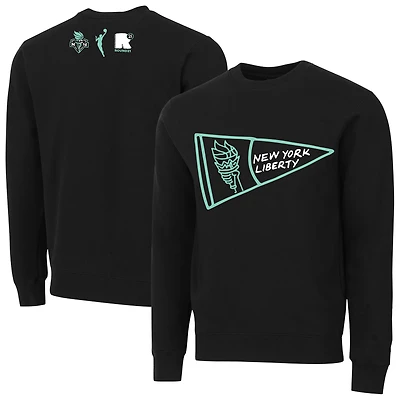 Sweat-shirt ras du cou unisexe noir à motif Liberty Pennant de New York round21