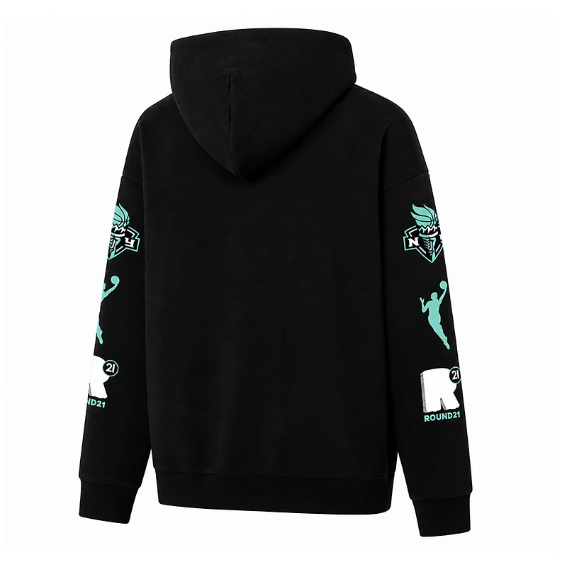 Unisex round21  Black New York Liberty Swish Hoodie