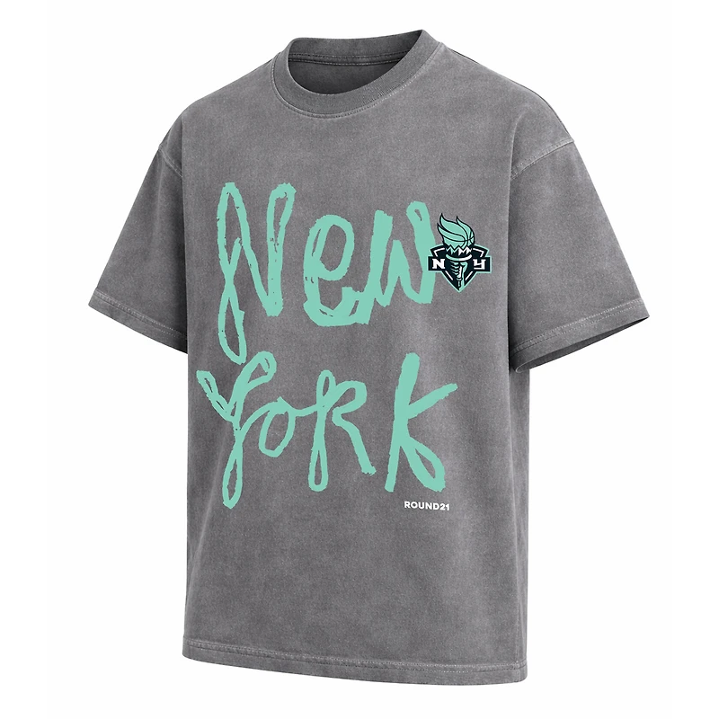 Unisex round21 Gray New York Liberty Boxy Statement T-Shirt