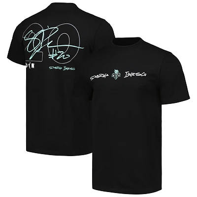T-shirt unisexe round21 Sabrina Ionescu noir New York Liberty Player Signature nom et numéro