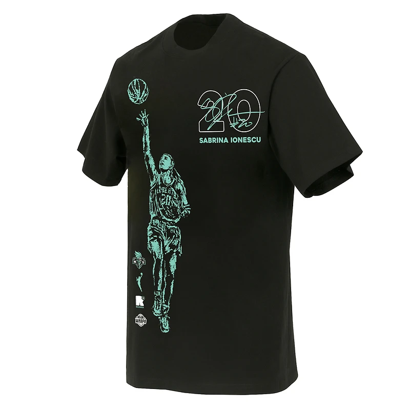 Unisex round21 Sabrina Ionescu Black New York Liberty Player T-Shirt