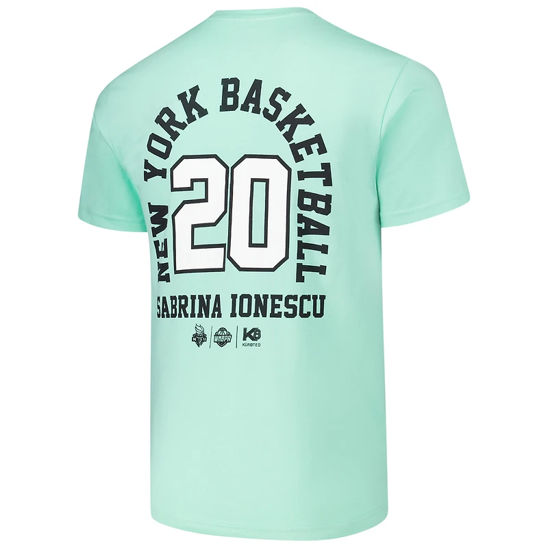 Unisex Sabrina Ionescu Mint New York Liberty Player ID Arch T-Shirt