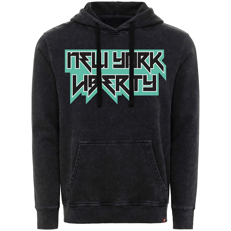 Sweat à capuche unisexe Sportiqe noir New York Liberty Rock & Roll Collection Jimi Mineral Wash