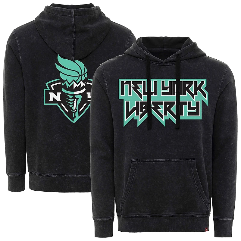 Sweat à capuche unisexe Sportiqe noir New York Liberty Rock & Roll Collection Jimi Mineral Wash