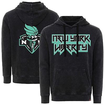 Sweat à capuche unisexe Sportiqe noir New York Liberty Rock & Roll Collection Jimi Mineral Wash