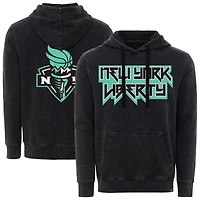 Sweat à capuche unisexe Sportiqe noir New York Liberty Rock & Roll Collection Jimi Mineral Wash
