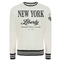 Sweat-shirt unisexe Sportiqe Cream New York Liberty Athletic Club Collection en molleton français