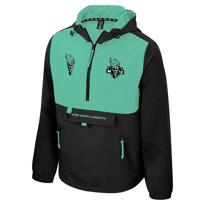 Veste unisexe Stadium Essentials noire/menthe New York Liberty Legends Challenger à quart de zip