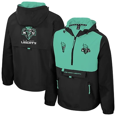 Veste unisexe Stadium Essentials noire/menthe New York Liberty Legends Challenger à quart de zip