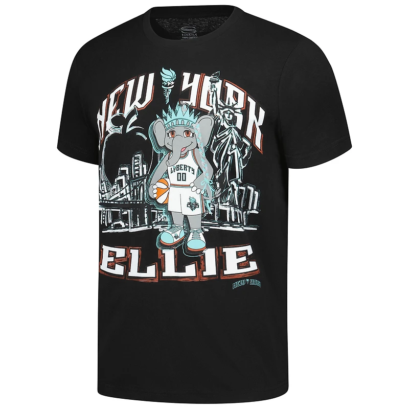 Unisex Stadium Essentials Black New York Liberty Ellie Mascot City Elementized T-Shirt