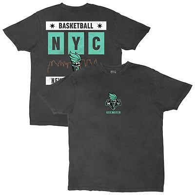 Unisex Stadium Essentials Heather Black New York Liberty Relaxed Fit Big Shot Vintage Wash T-Shirt