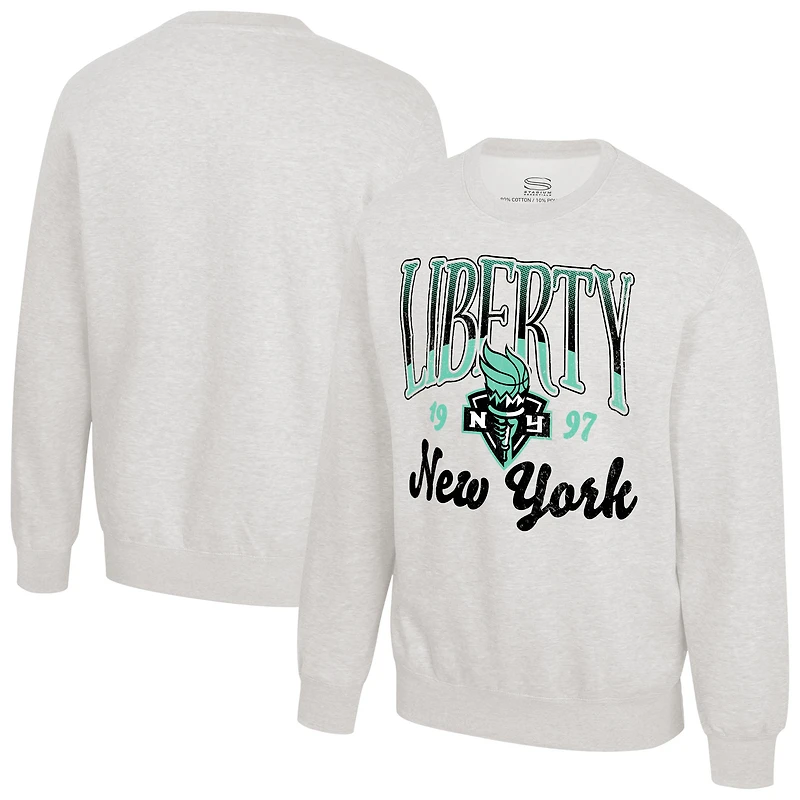 Sweat-shirt ras du cou en polaire New York Liberty Sky High pour femme Stadium Essentials Oatmeal